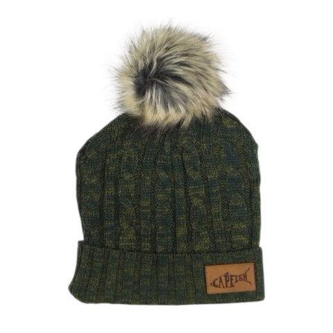 First Mate Pom Pom Leather Patch Toboggans